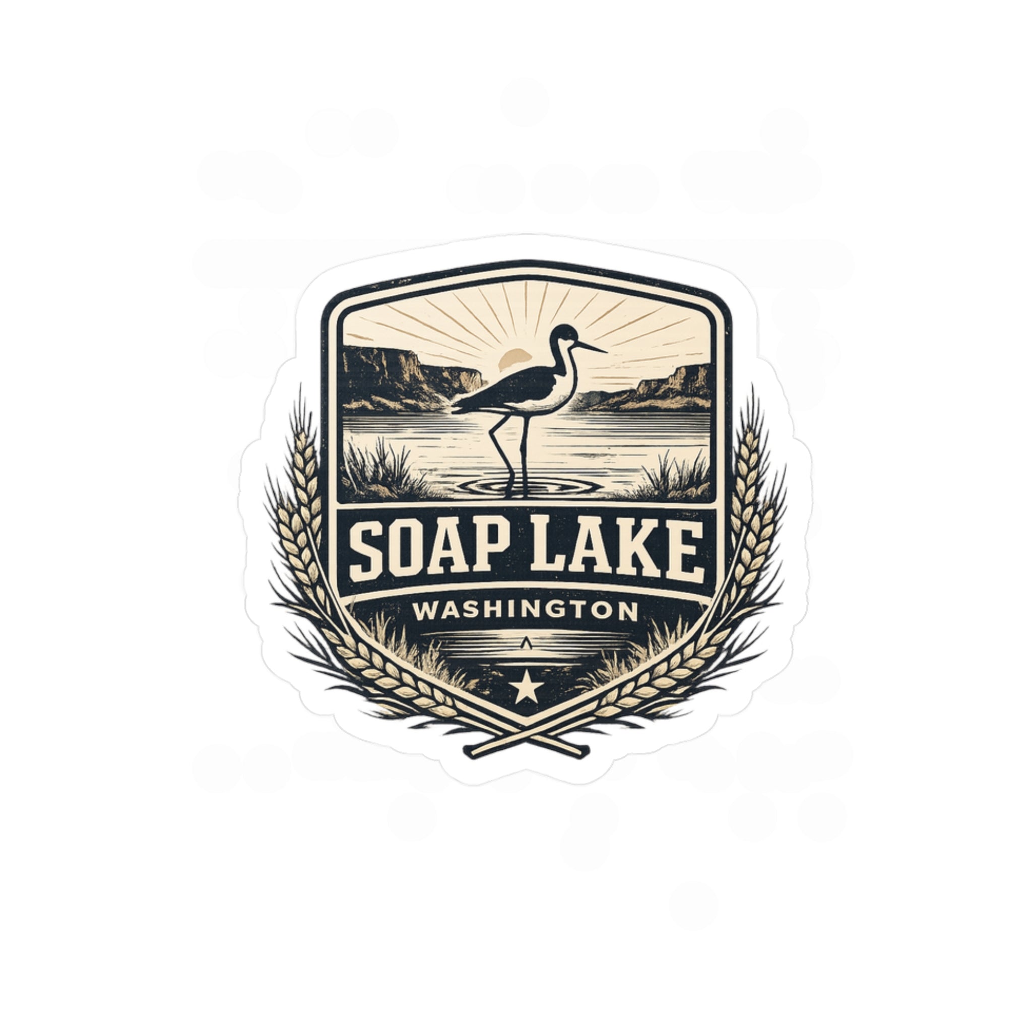 black-neck stilt - Vintage Vinyl Sticker